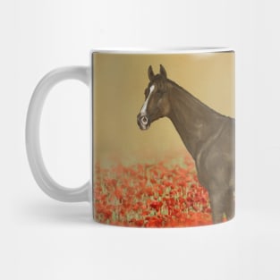 Horse in Poppy Field Mug